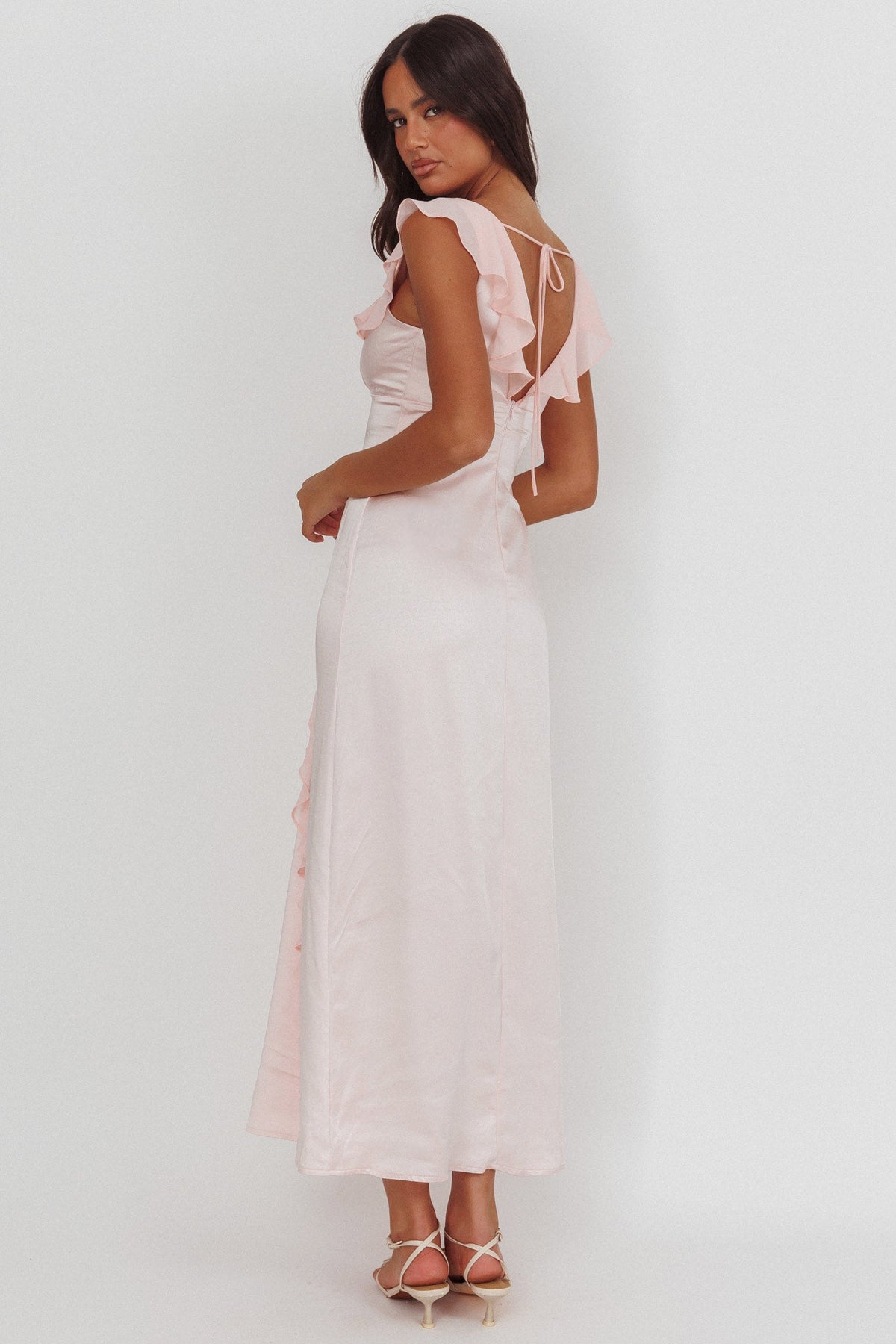 Zerai Ruffle Trimmed Maxi Dress Pink