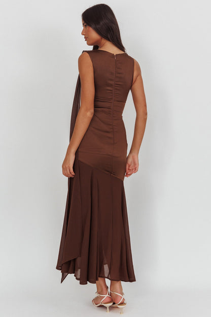 Meliza Keyhole Bust Maxi Dress Chocolate
