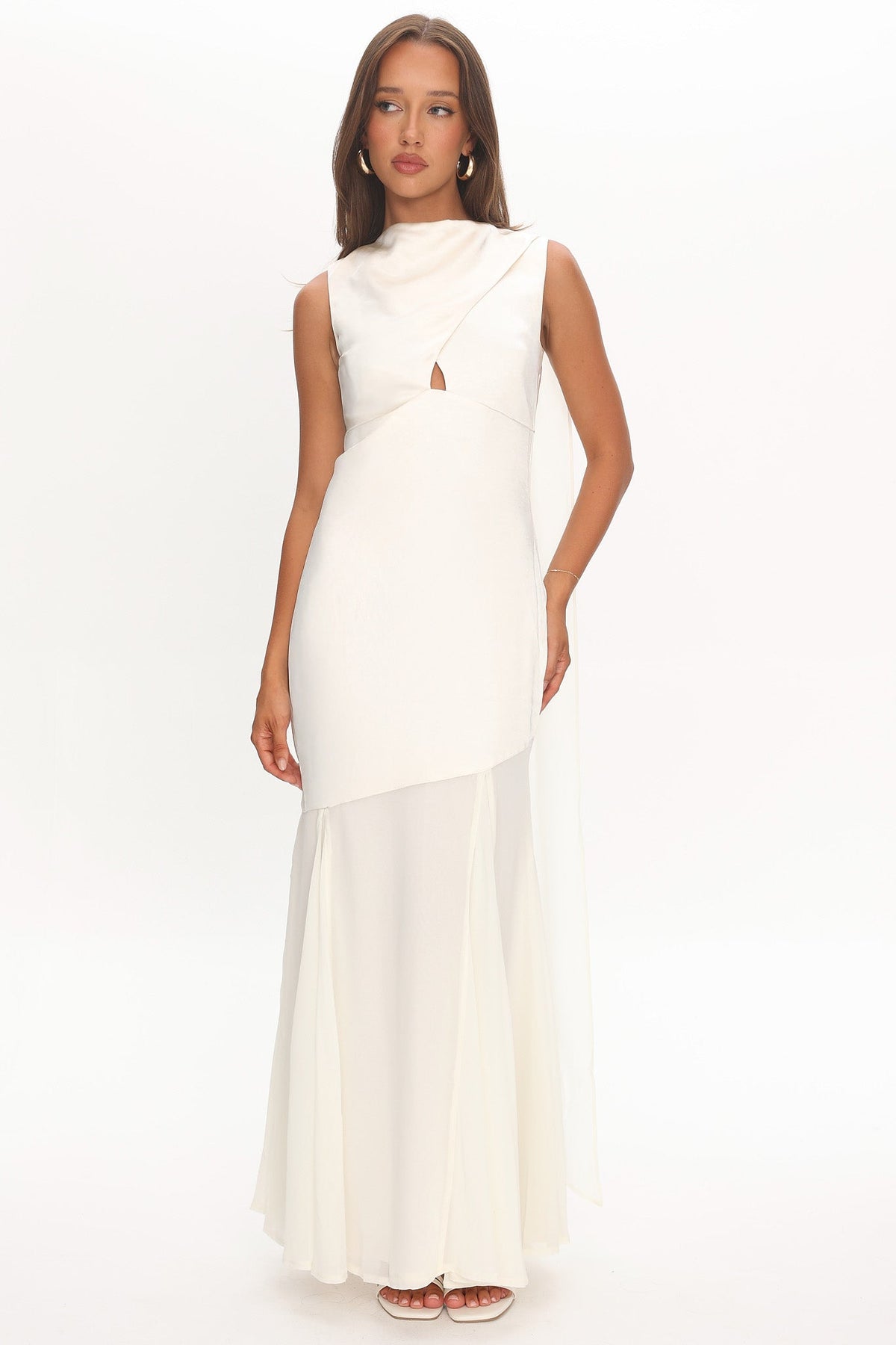 Meliza Keyhole Bust Maxi Dress Oyster