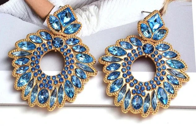Rhinestone Wreath Drop Earrings