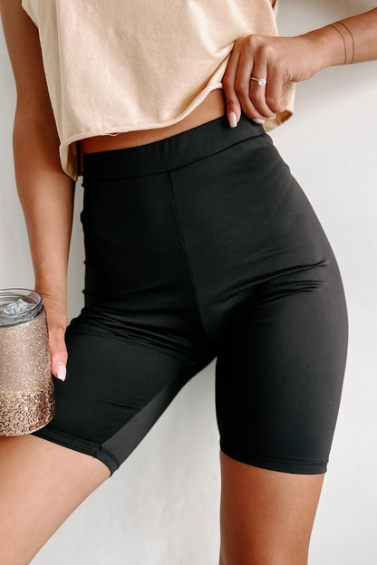 Hustle For The Muscle High Waist Biker Shorts (Black)