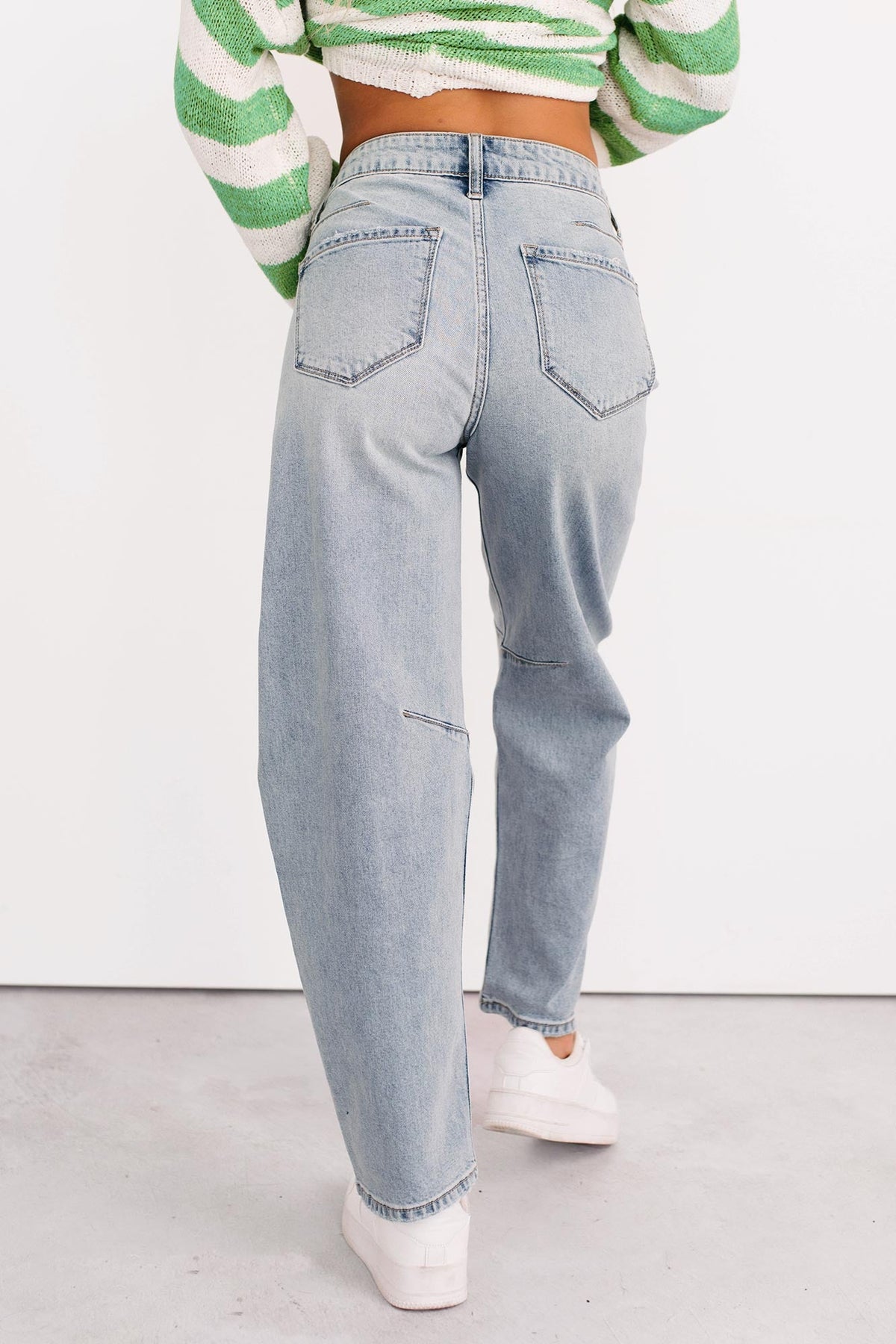 Brock High Rise Barrel Leg Kancan Jeans (Light)