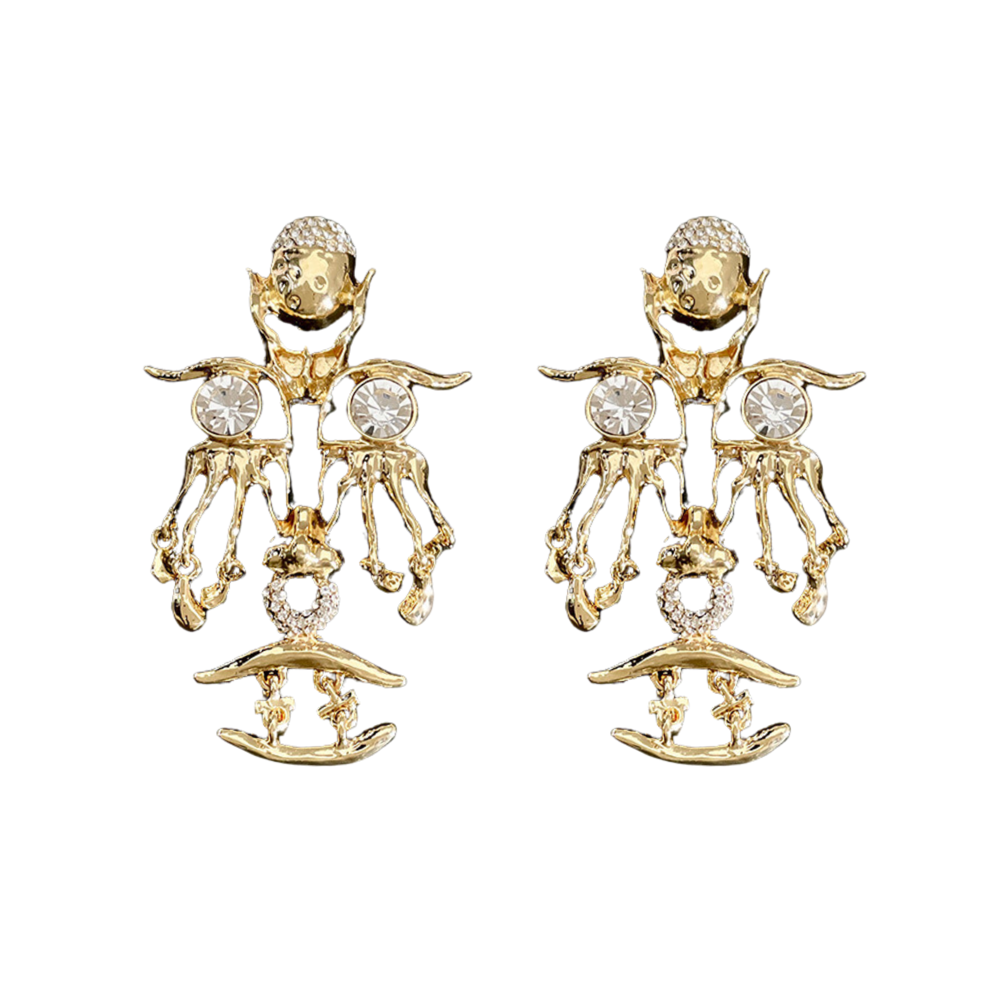 Medieval Face Metal Stud Earrings