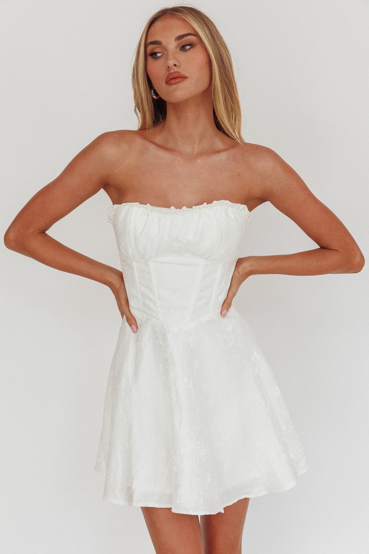 Savanna Corset Bodice Mini Dress Ivory