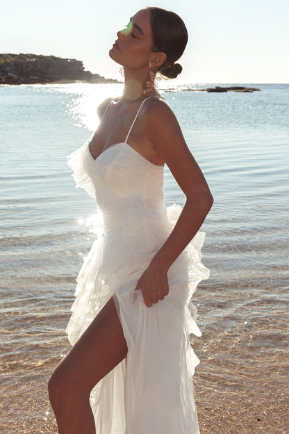 Sun To Me Tulle Maxi Dress Off White