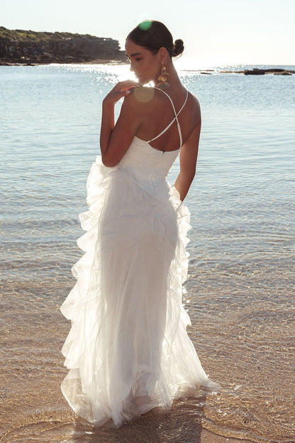 Sun To Me Tulle Maxi Dress Off White