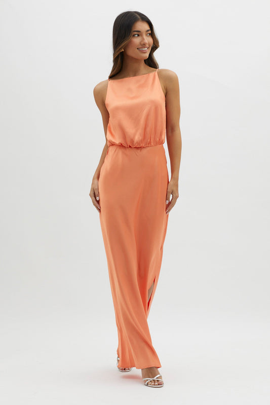 Midnight Hour Side Split Midi Dress Sunset