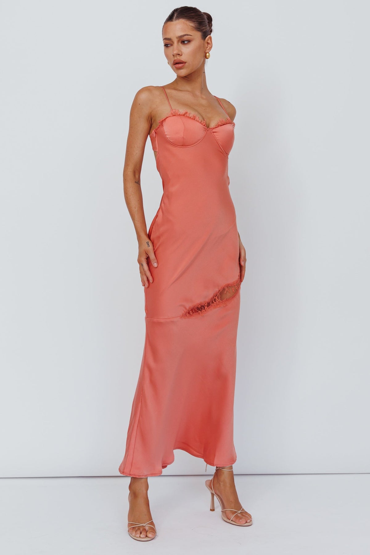 Sweet Talker Lace Trim Midi Dress Mango