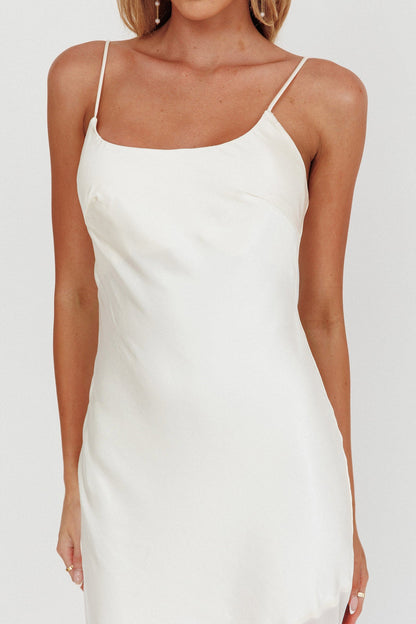 Gilded Dream Chiffon Hem Maxi Dress Oyster