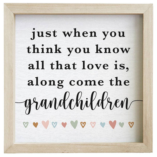 Along Come Grandchildren - Rustic Frames: 10" x 10" x 1.5"