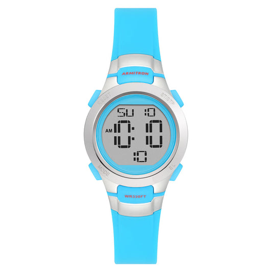 Armitron Neon Blue Plastic Band Digital Kids Watch - 457012NBL
