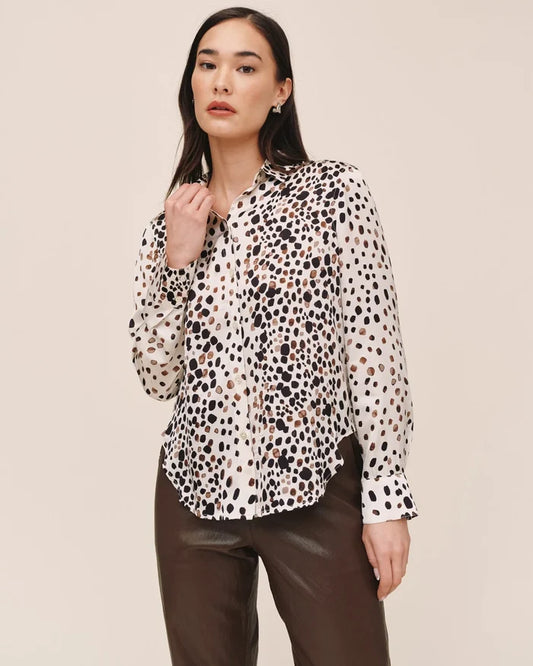 BELLA DAHL LONG SLEEVE CLEAN SHIRT - PAINTED SPOTS