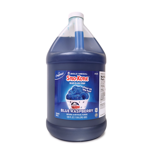One gallon jug of Blue Raspberry Sno-Kone syrup
