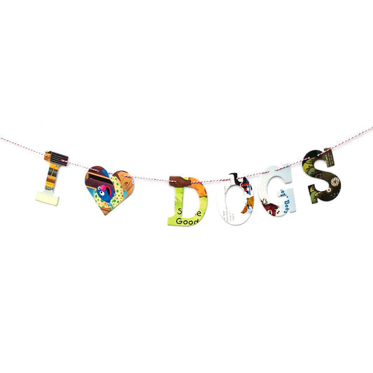 Board Book Phrase Garland Kit I Heart DOGS