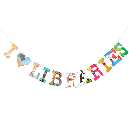 Board Book Phrase Garland Kit I Heart LIBRARIES