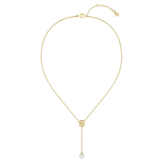 BOSS by Hugo Boss Jewellery Gold Steel & Faux Pearls Women's Dangle Necklace - 1580838