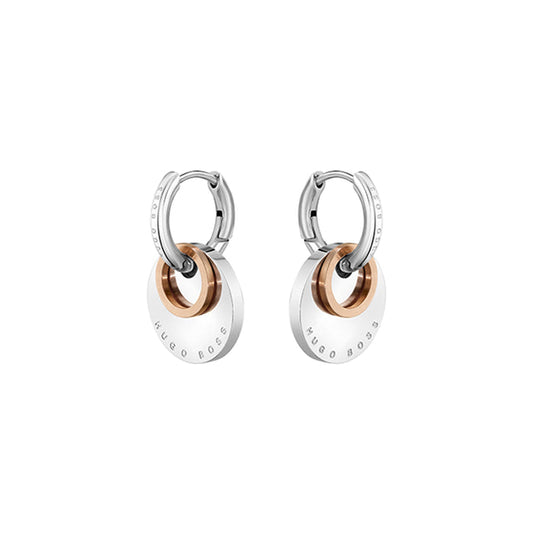 BOSS by Hugo Boss Jewellery Two-Tone Stainless Steel Women's Hoop Earrings - 1580231