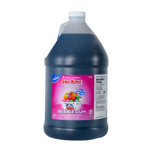 one gallon jug of bubble gum Sno-Kone syrup