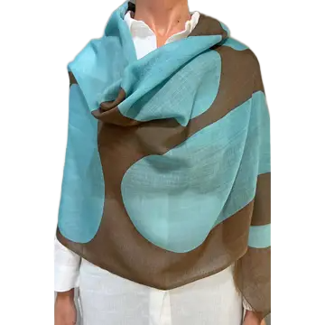 Chocolate/Aqua Dream Wool Scarf