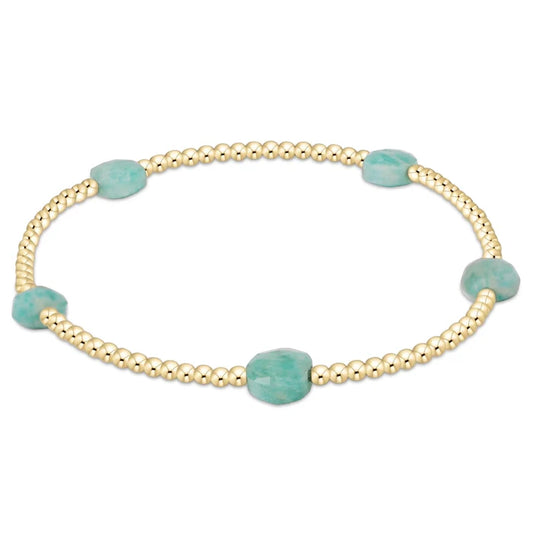 E NEWTON ADMIRE SMALL GEM 2MM GOLD BRACELET - 3 STYLES