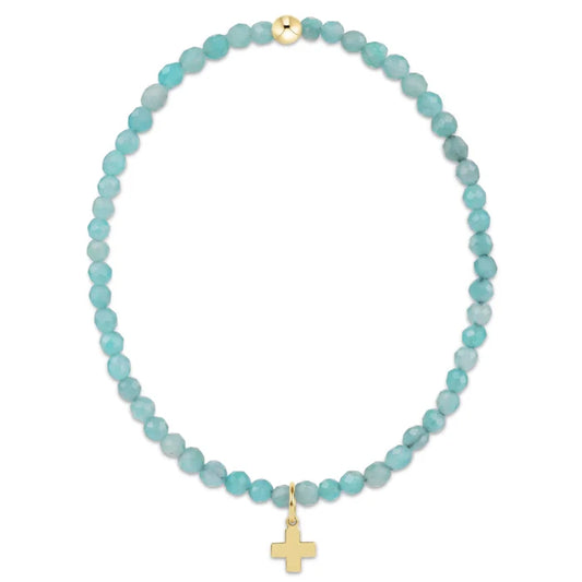 E NEWTON CLASSIC 3MM BRACELET - SIGNATURE CROSS GOLD CHARM - 3 STYLES