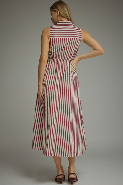 Harper Striped Tie-Waist Midi Dress