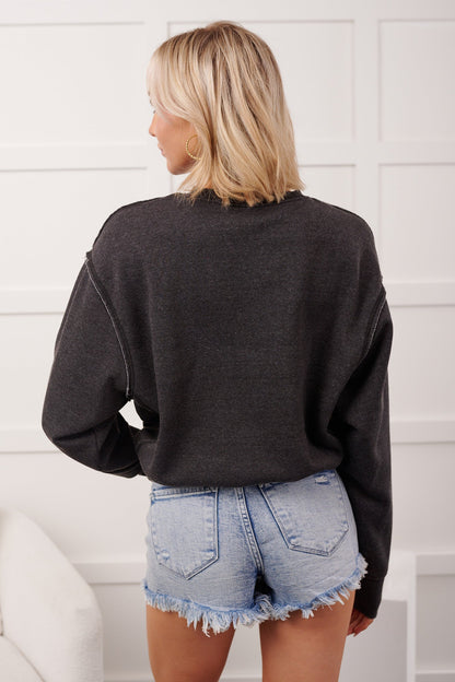 Calm Company Raw Seam Sweatshirt (Black)