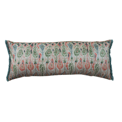 French Country Farmhouse Velvet Lumbar Pillow