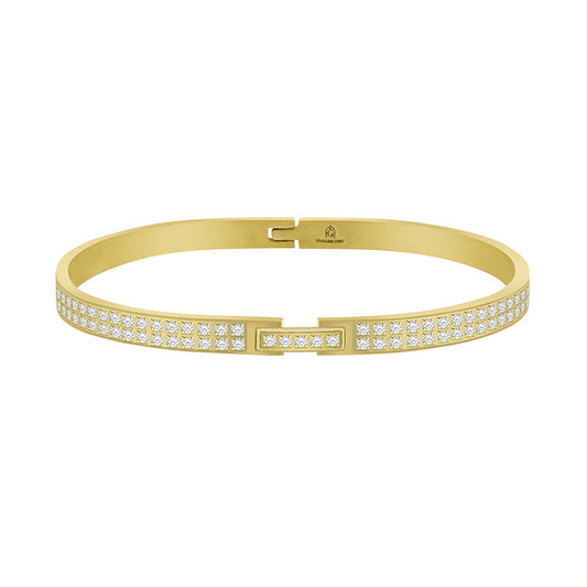 Giorgio Milano Jewellery Gold Steel & Crystals Women's Bangle - W4143SG