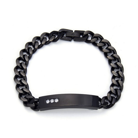 Giorgio Milano Jewellery Stainless Steel & Crystals Men's Bracelet - 2060SBK