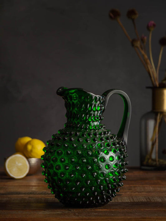 Green hobnail pitcher 2L