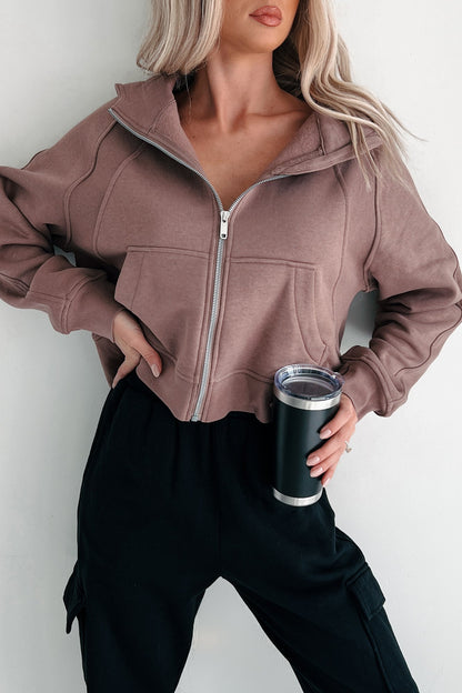 Miles Ahead Zip-Up Hoodie (Truffle)