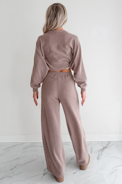 Lounge Cloud Ribbed Long Sleeve Shrug (Mocha)