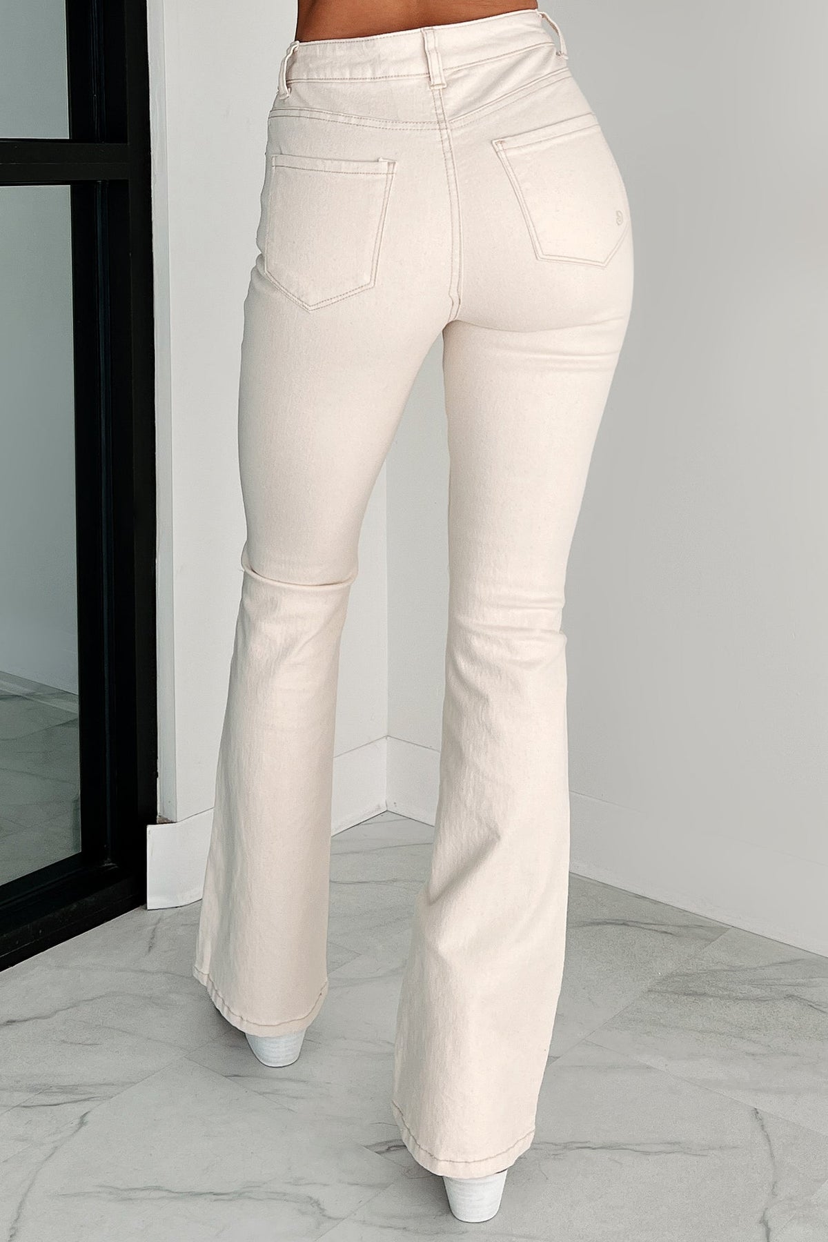 Minka High Rise Flare Indigo Reign Jeans (Khaki)