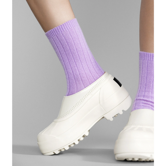 Italia Cashmere Crew Socks - Lilac