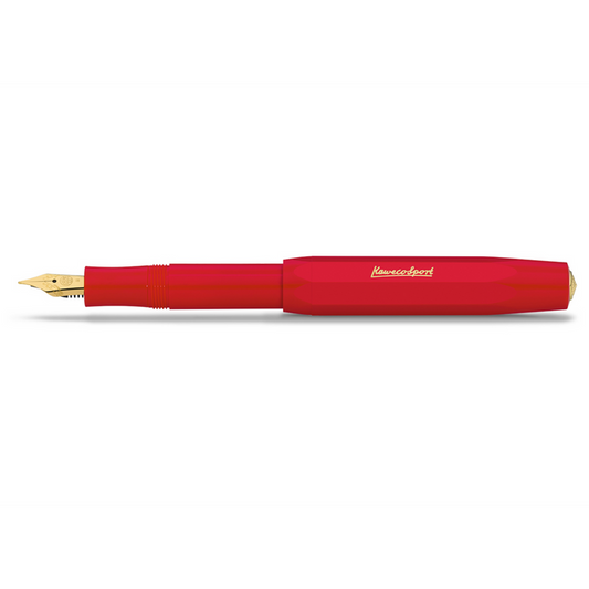 Kaweco Red Sport Fountain Pen, Fine Nib