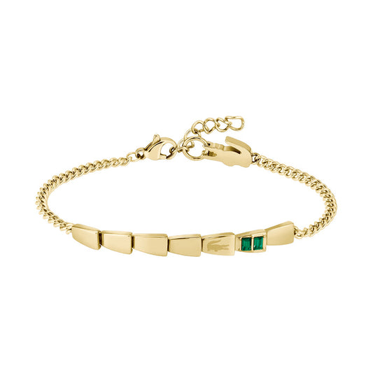 Lacoste Jewellery Gold Steel & Crystals Women's Chain Bracelet - 2040582