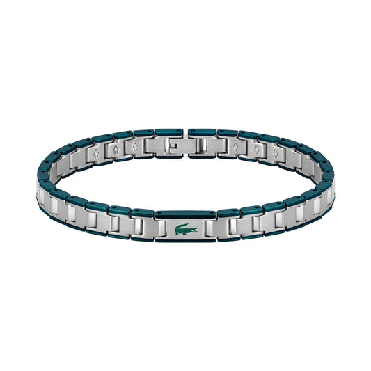 Lacoste Jewellery Stainless Steel & Green Steel Men's Link Bracelet - 2040590