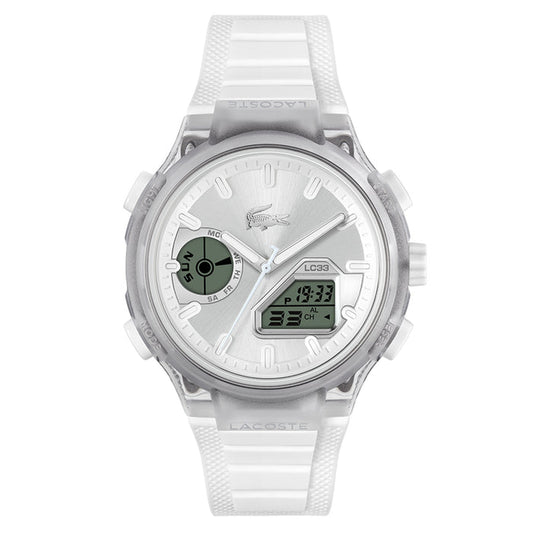 Lacoste White Silicone Silver White Dial Men's Watch - 2011480