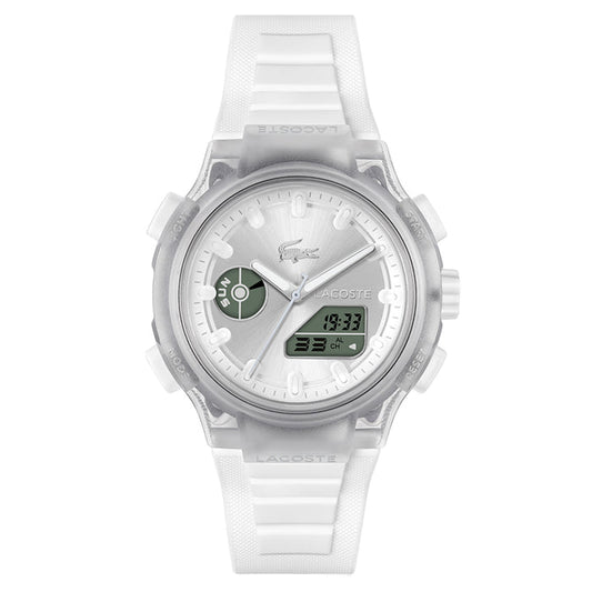 Lacoste White Silicone Silver White Dial Women's Watch - 2001493