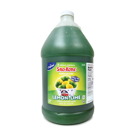 one gallon jug of lemon-lime Sno-Kone syrup