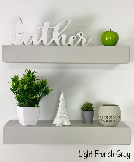 Light French Gray Floating Shelves