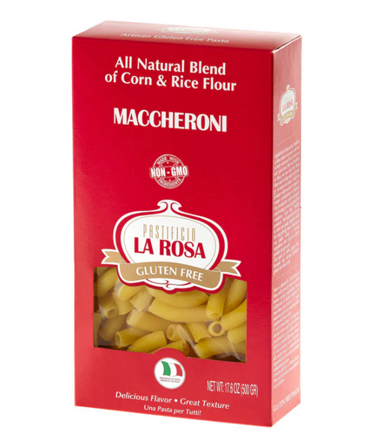 Maccheroni Gluten Free Corn & Rice Pasta by La Rosa, 1.1 lb