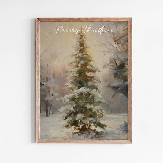 Merry Christmas Tree Art Print