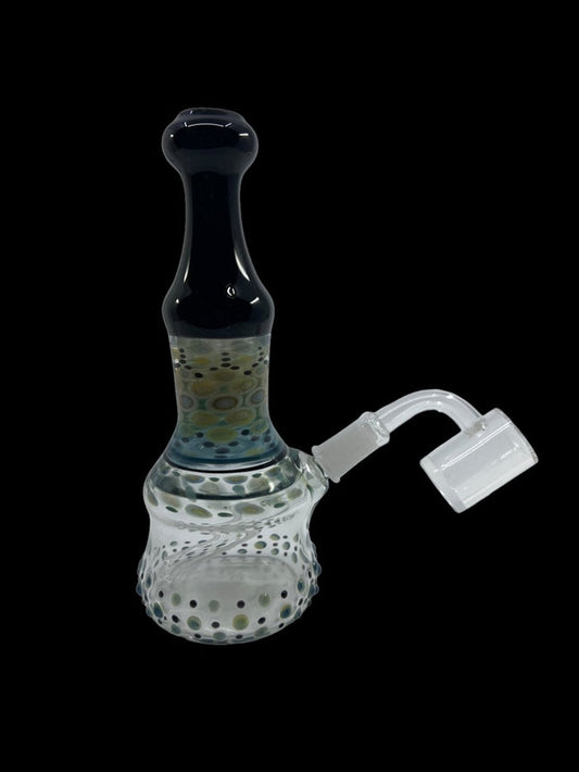 Micro Dot Stack Beaker Bong with a vibrant stacked dot pattern, crafted from durable borosilicate glass for smooth, cool hits.