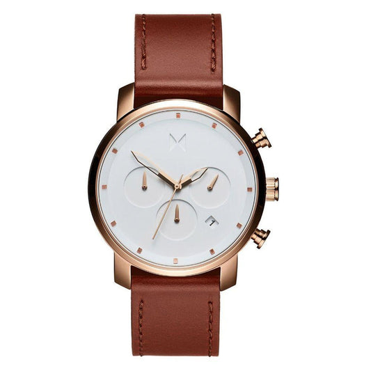 MVMT Chrono 40MM Natural Leather Men's Watch - DMC02RGNA