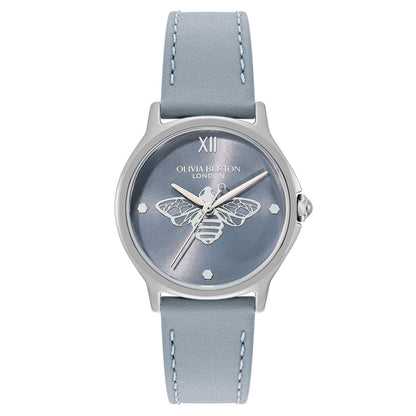 Olivia Burton Leather Chalk Blue Dial Women's Watch - 24000343