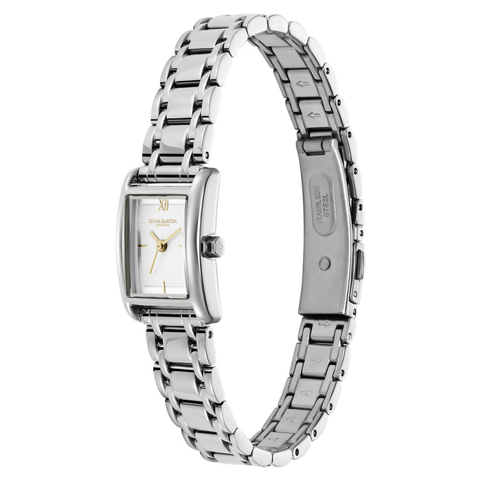 Olivia Burton Stainless Steel Silver White Dial Women's Watch - 24000281