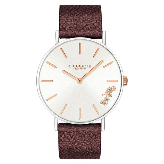 Coach Perry Burgundy Leather Women's Watch - 14503154