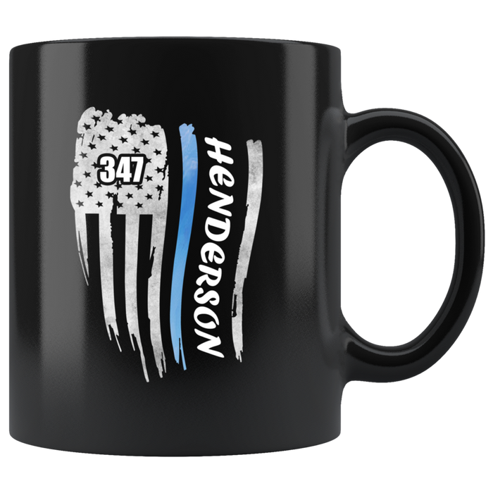 Personalized Mugs - Thin Blue Line Flag